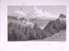 Pentillie Castle St Mellion Cornwall 196 Years-Old Antique Steel Engraving-23-TR