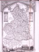 County Northumberland Detailed 178 years-Old Antique Steel Engraving Map-20-TR