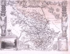 Yorkshire West Riding Detailed 178 years-Old Antique Steel Engraving Map-27-TR