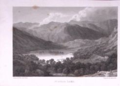 Rydall Lake The Lake District 196 Years-Old Antique Steel Engraving-9-TR