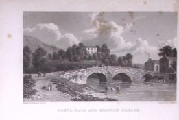 Keswick Bridge Lake District 196 Years-Old Antique Steel Engraving-41-TR