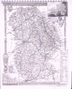 County Lincolnshire Detailed 178 years-Old Antique Steel Engraving Map-17-TR