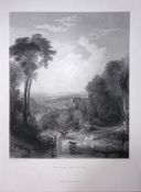 J.M.W Turner Crossing The Brook Devon Antique Steel Engraving-59-TR
