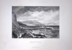 J.M.W Turner Pendennis Castle Falmouth Antique Steel Engraving-110-TR