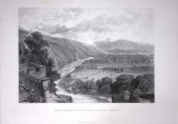 J.M.W Turner View of Ingleborough Yorkshire Antique Steel Engraving-90-TR
