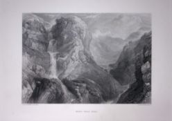 J.M.W Turner Moss Dale Fall Wensleydale Yorkshire Antique Steel Engraving-91-TR