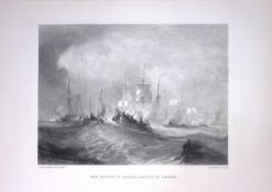J.M.W Turner Torbay Prince of Orange Landing Antique Steel Engraving-30-TR