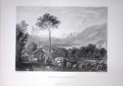 J.M.W Turner Hornby Castle Yorkshire Antique Steel Engraving-89-TR