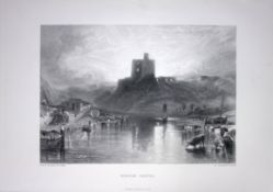 J.M.W Turner Norham Castle Northumberland Antique Steel Engraving-56-TR