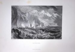 J.M.W Turner Shipwreck at Ilfracombe Devon Antique Steel Engraving-108-TR