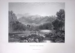 J.M.W Turner Wycliffe Nr Rokeby Durham Antique Steel Engraving-86-TR