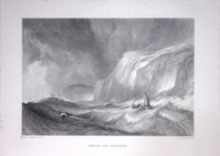 J.M.W Turner Shipwreck off The Coast of Hastings Antique Steel Engraving-25-TR
