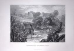 J.M.W Turner Egglestone Abbey Near Barnard Castle Antique Steel Engraving-92-TR
