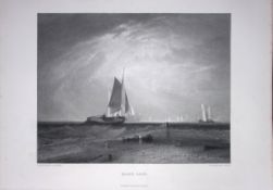J.M.W Turner Bligh Sand Near Sheerness Kent Antique Steel Engraving-58-TR