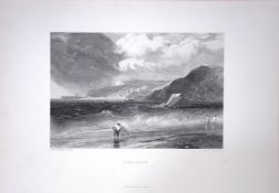 J.M.W Turner View of Lyme Regis Dorset Antique Steel Engraving-114-TR