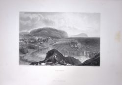 J.M.W Turner Watchet Somerset Town & Harbour Antique Steel Engraving-104-TR