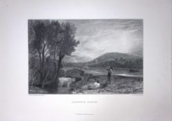 J.M.W Turner Lulworth Castle Dorset Antique Steel Engraving-96-TR