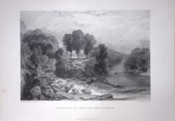 J.M.W Turner Greta & Tees at Rokeby Durham Antique Steel Engraving-106-TR