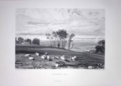 J.M.W Turner Pevensey Bay East Sussex Antique Steel Engraving-53-TR