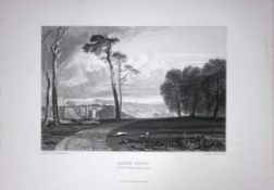 J.M.W Turner Battle Abbey East Sussex Antique Steel Engraving-51-TR