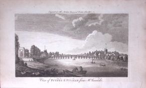 London Putney & Fulham Rare 247-Year-Old Antique Copperplate Engraving -27-TR