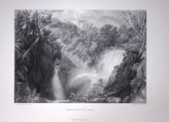 J.M.W Turner Weathercote Cave North Yorkshire Antique Steel Engraving-97-TR