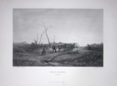 J.M.W Turner Frosty Morning in Yorkshire, Antique Steel Engraving-62-TR