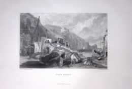 J.M.W Turner Comb Martin Devon Antique Steel Engraving-45-TR