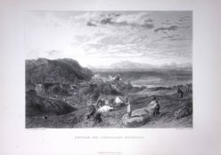 J.M.W Turner Heysham & Cumbria Mountains Antique Steel Engraving-88-TR