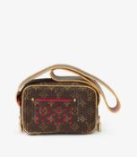 Louis Vuitton Brown Perforated Monogram Coated Canvas, Fuschia Mini Trocadero