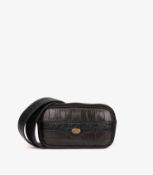 Gucci Aubergine Matte Alligator & Calfskin Leather, Black Aged Patent Leather Ophidia Mini Belt B...