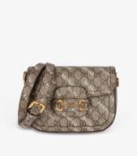 Gucci x Balenciaga Beige GG Supreme Canvas The Hacker Project Web Mini Horsebit 1955