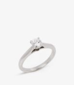 Cartier Brilliant Cut 0.31ct Solitaire Diamond Platinum 1895 Ring