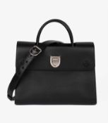 Christian Dior Black Grained Calfskin Leather Diorever Flap Tote