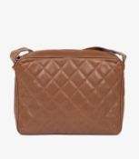 Chanel Brown Quilted Caviar Leather Vintage Timeless Camera Bag