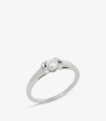 Cartier Brilliant Cut 0.32ct Solitaire Diamond Platinum Ballerine Ring