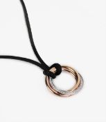 Cartier Diamond Silk Cord 18ct Gold Medium Trinity Necklace