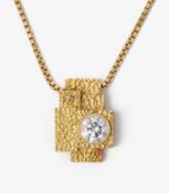 Grima 2.18ct Brilliant Cut Diamond 18ct Yellow Gold Vintage Bespoke Pendant