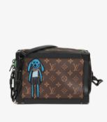 Louis Vuitton x Virgil Abloh Brown Monogram Coated Canvas & Black Calfskin Leather Zoooom with Fr...