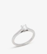 Cartier Brilliant Cut 0.30ct Solitaire Diamond Platinum 1895 Ring
