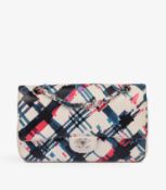 Chanel White Multicolour Quilted Lambskin Airlines Medium Classic Double Flap Bag