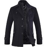 Men's Jacket Winter Coat 80% Wool RRP £75.99 L15b