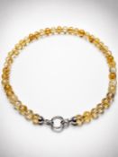 Natural Citrine Bead Necklace