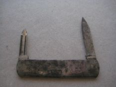Antique French Steel Hafted Twin Bladed Penknife, c1900