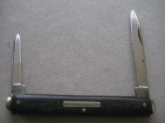 Antique Horn Hafted Twin Bladed Penknife, c1900