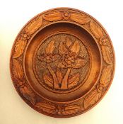 Antique Hand Carved Ornamental Wooden Plate
