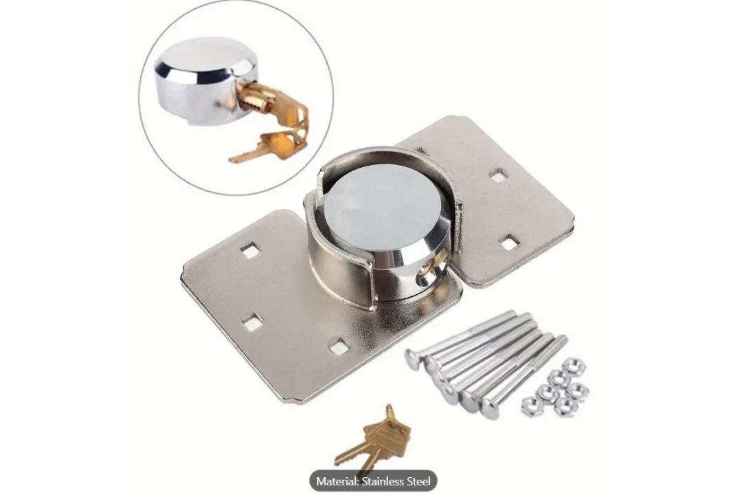 Heavy Duty Van Garage Shed Door Security Padlock Hasp Set Lock 73mm Steel L30b SKU - 2955-1