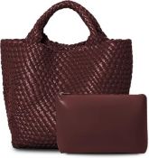 Woven Tote Bag for Women, Vegan Leather sku-4116