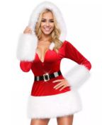 Sexy Santa Mrs Claus Costume Mini Dress sku-4386