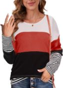 5 x Women’s Long Sleeve Tops Women Basic Waffle Round Neck sku-4162